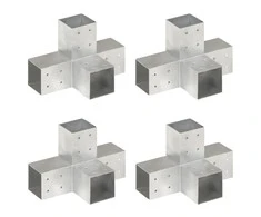 Stulpų sujungimai, 4vnt., 81x81mm, metalas, X formos