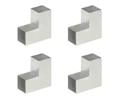Stulpų sujungimai, 4vnt., 91x91mm, metalas, L formos