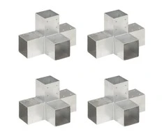 Stulpų sujungimai, 4vnt., 91x91mm, metalas, X formos