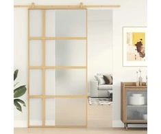 Stumdomos durys, auksinės, 102,5x205cm, ESG stiklas/aliuminis