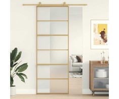 Stumdomos durys, auksinės, 76x205cm, ESG stiklas ir aliuminis
