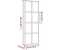 Stumdomos durys, auksinės, 76x205cm, ESG stiklas ir aliuminis
