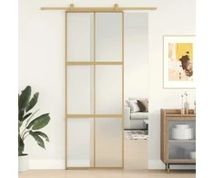 Stumdomos durys, auksinės, 76x205cm, ESG stiklas ir aliuminis