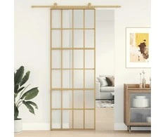 Stumdomos durys, auksinės, 76x205cm, ESG stiklas ir aliuminis