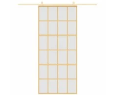 Stumdomos durys, auksinės, 90x205cm, ESG stiklas ir aliuminis