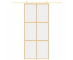 Stumdomos durys, auksinės, 90x205cm, ESG stiklas ir aliuminis