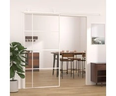 Stumdomos durys, baltos, 102,5x205cm, ESG stiklas ir aliuminis