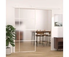 Stumdomos durys, baltos, 102,5x205cm, ESG stiklas ir aliuminis