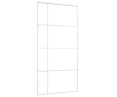 Stumdomos durys, baltos, 102,5x205cm, ESG stiklas ir aliuminis