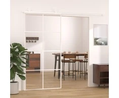 Stumdomos durys, baltos, 102,5x205cm, ESG stiklas ir aliuminis