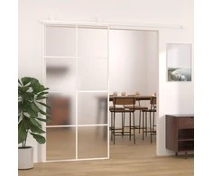 Stumdomos durys, baltos, 102,5x205cm, ESG stiklas ir aliuminis