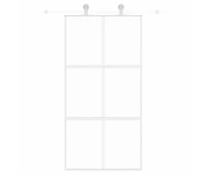 Stumdomos durys, baltos, 102,5x205cm, stiklas ir aliuminis