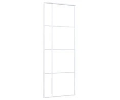 Stumdomos durys, baltos, 76x205cm, ESG stiklas ir aliuminis