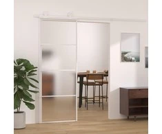 Stumdomos durys, baltos, 76x205cm, ESG stiklas ir aliuminis