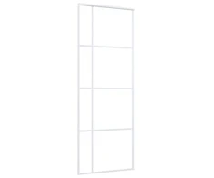 Stumdomos durys, baltos, 76x205cm, ESG stiklas ir aliuminis