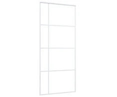 Stumdomos durys, baltos, 90x205cm, ESG stiklas ir aliuminis
