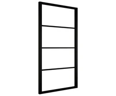 Stumdomos durys, juodos, 102,5x205cm, aliuminis ir ESG stiklas