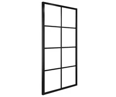 Stumdomos durys, juodos, 102,5x205cm, aliuminis ir ESG stiklas
