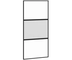Stumdomos durys, juodos, 102,5x205cm, stiklas ir aliuminis
