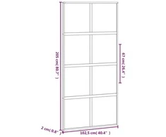Stumdomos durys, juodos, 102,5x205cm, stiklas ir aliuminis