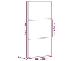 Stumdomos durys, juodos, 102,5x205cm, stiklas ir aliuminis