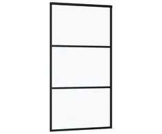 Stumdomos durys, juodos, 102x205cm, ESG stiklas ir aliuminis