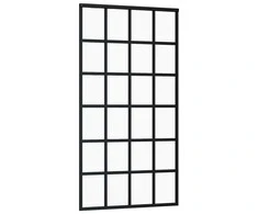 Stumdomos durys, juodos, 102x205cm, ESG stiklas ir aliuminis