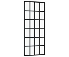 Stumdomos durys, juodos, 76x205cm, ESG stiklas ir aliuminis