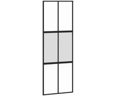 Stumdomos durys, juodos, 76x205cm, grūdintas stiklas/aliuminis