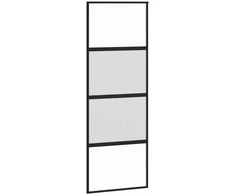Stumdomos durys, juodos, 76x205cm, grūdintas stiklas/aliuminis