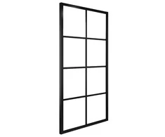 Stumdomos durys, juodos, 90x205cm, aliuminis ir ESG stiklas