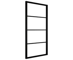 Stumdomos durys, juodos, 90x205cm, aliuminis ir ESG stiklas