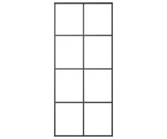 Stumdomos durys, juodos, 90x205cm, ESG stiklas ir aliuminis