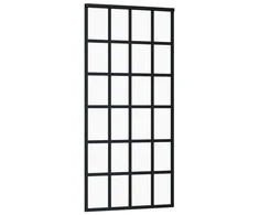 Stumdomos durys, juodos, 90x205cm, ESG stiklas ir aliuminis