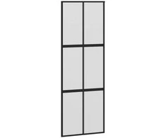 Stumdomos durys, juodos, 90x205cm, grūdintas stiklas/aliuminis