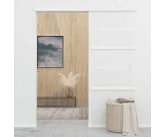 Stumdomos durys, sidabrinės, 76x205cm, aliuminis ir ESG stiklas