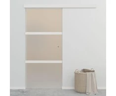 Stumdomos durys, sidabrinės, 90x205cm, aliuminis ir ESG stiklas
