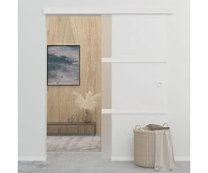 Stumdomos durys, sidabrinės, 90x205cm, aliuminis ir ESG stiklas