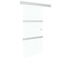 Stumdomos durys su stabdikliais, 90x205cm, stiklas ir aliuminis