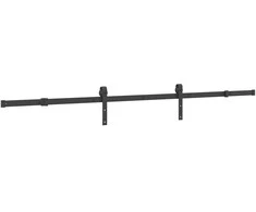 Stumdomų durų įrangos rinkinys, juodos sp., 213,5cm, plienas