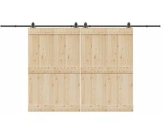 Stumdomų durų įrangos rinkinys, juodos sp., 400 cm, plienas
