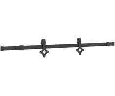 TV staliukas Stumdomų durų įrangos rinkinys, juodos sp., 152,5cm, plienas
