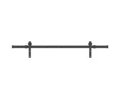 TV staliukas Stumdomų durų įrangos rinkinys, juodos sp., 152,5cm, plienas