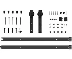 TV staliukas Stumdomų durų įrangos rinkinys, juodos sp., 152,5cm, plienas