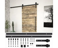 Stumdomų durų įrangos rinkinys SKIEN, juodas, 200cm plienas