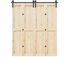 Stumdomų durų įrangos rinkinys, juodos spalvos, 183cm, plienas
