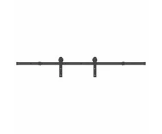 Stumdomų durų įrangos rinkinys, juodos spalvos, 183cm, plienas