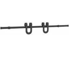 Stumdomų durų įrangos rinkinys, juodos spalvos, 183cm, plienas