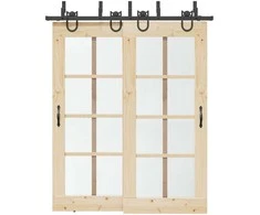 Stumdomų durų įrangos rinkinys, juodos spalvos, 183 cm, plienas