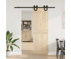 Stumdomų durų įrangos rinkinys, juodos spalvos, 183cm, plienas